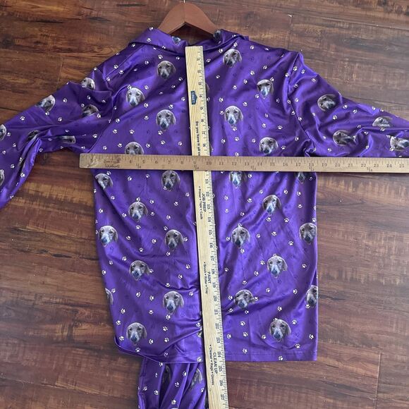 Golden Retriever Womens Pajama Set Medium Dog Purple Paw Prints Novelty Stretch - Picture 7 of 9